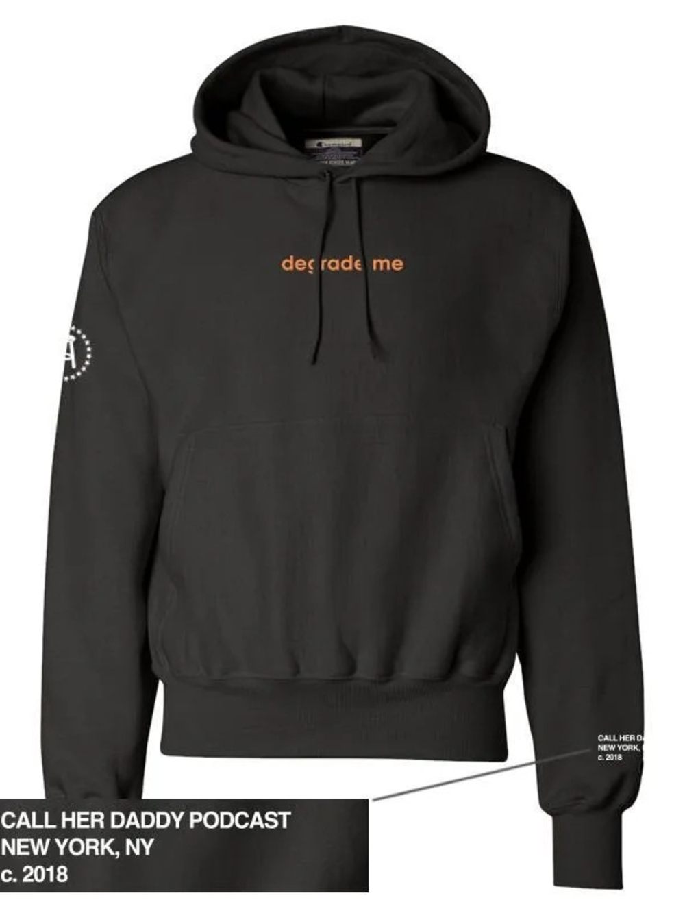 Call me Daddy Degrade Me 2Xl- Champions Black Hoodie